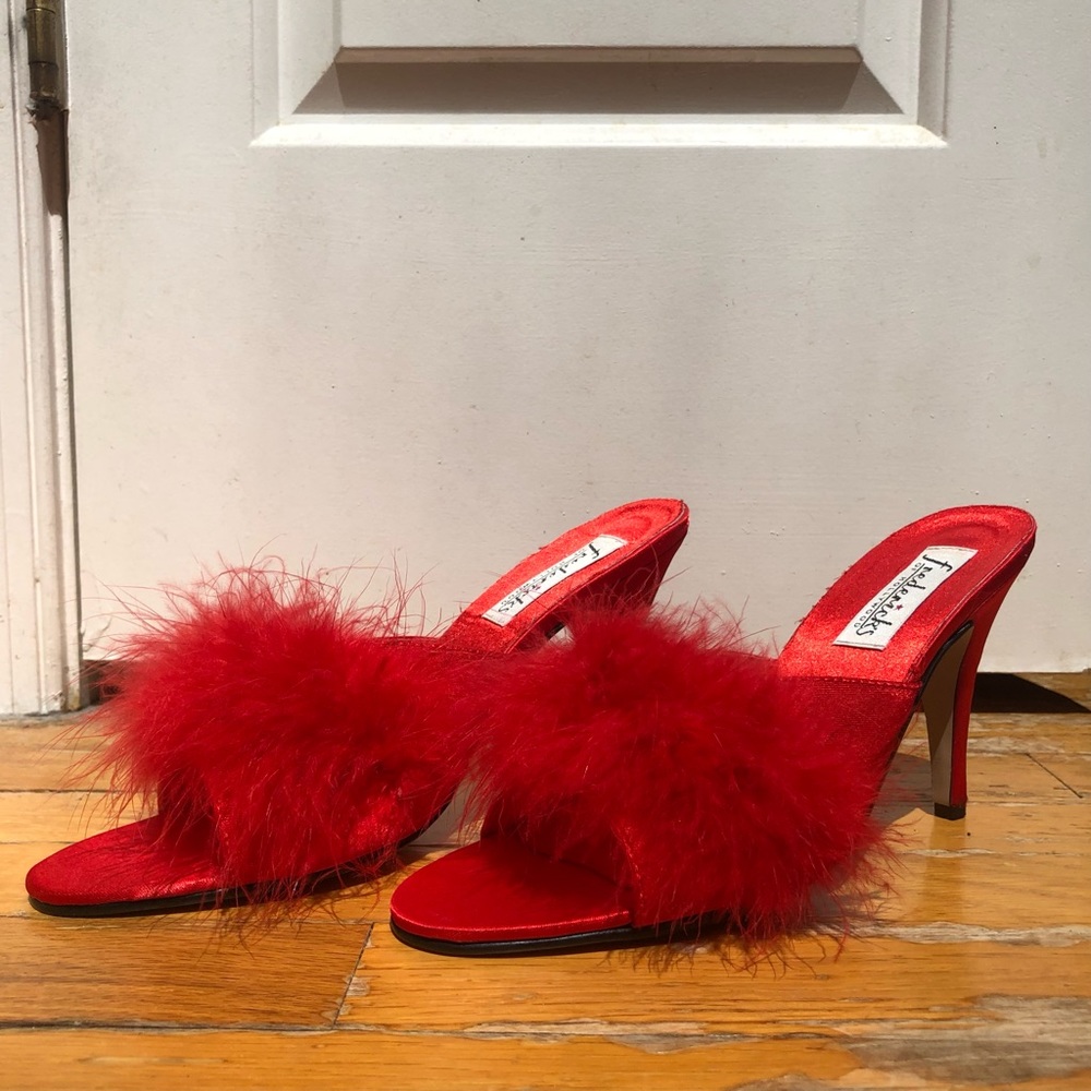 Frederick’s of Hollywood Red Feather Heels